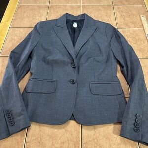 J.CREW Stretch Wool 3‎ Button Gray Blazer Single Breasted Women's Sz 2 Regular